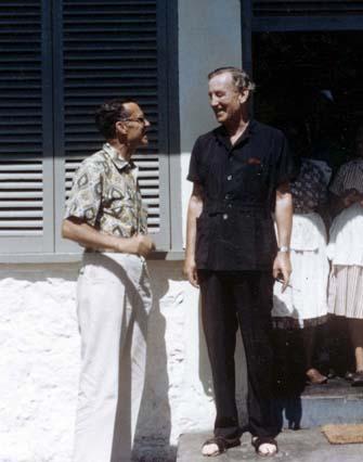 James Bond (left) and Ian Fleming at GoldenEye